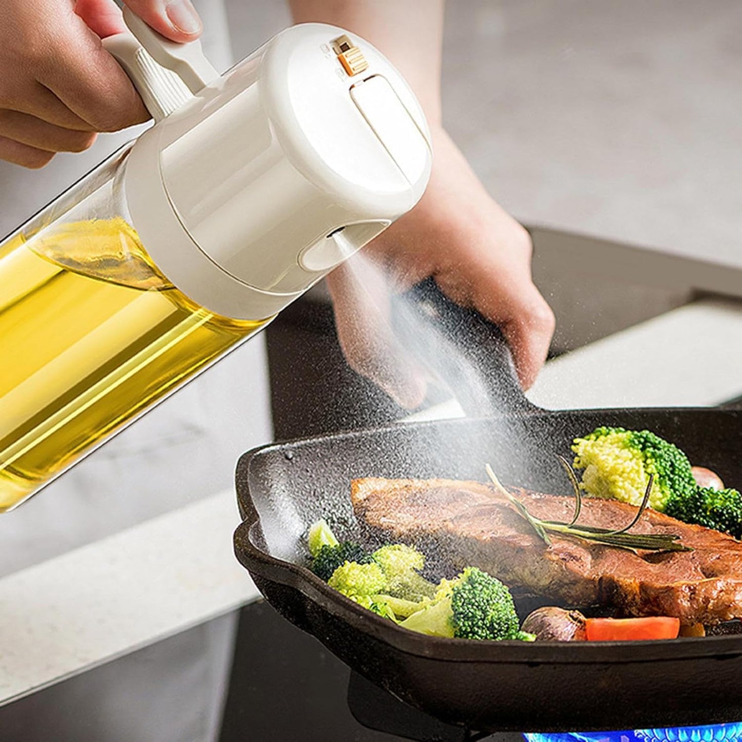 Botella dispensador de aceite 2 en 1