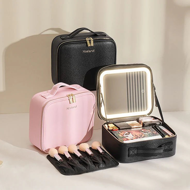 Estuche GlamLED™ con Espejo y Luz LED (Recargable USB)