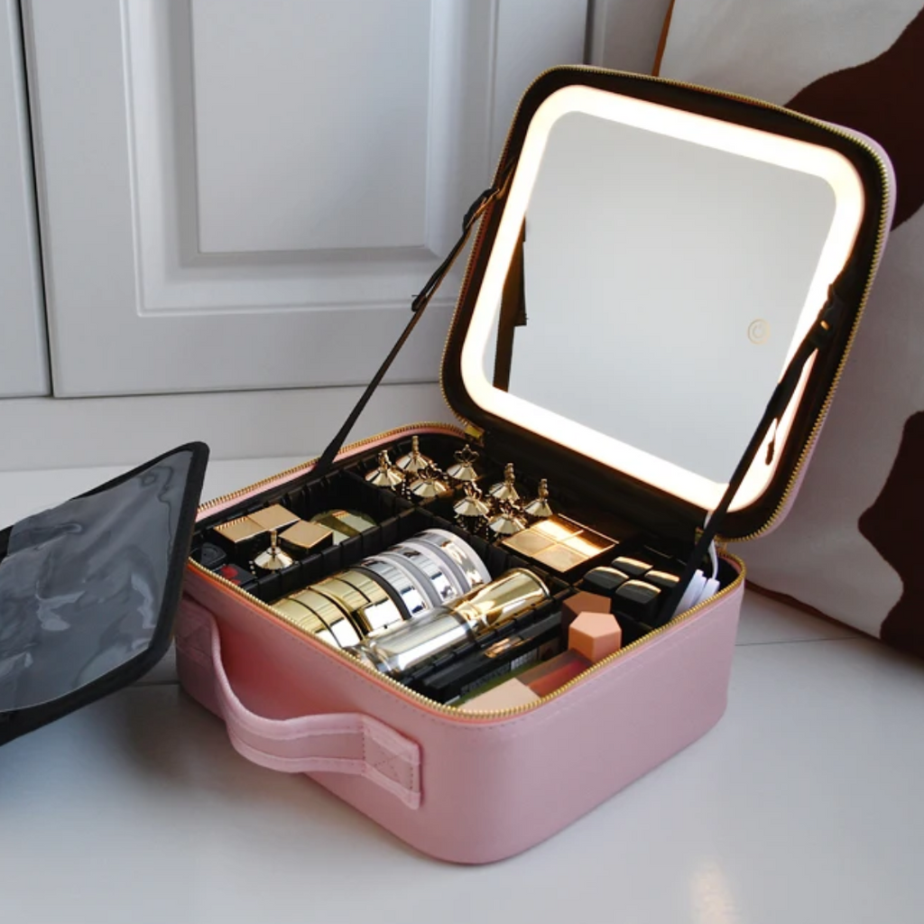 Estuche GlamLED™ con Espejo y Luz LED (Recargable USB)