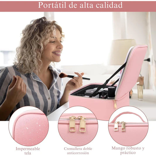 Estuche GlamLED™ con Espejo y Luz LED (Recargable USB)
